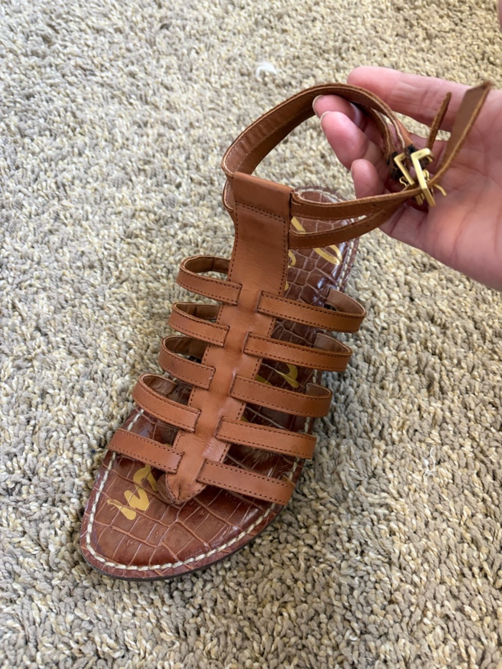 Sam Edelman Brown Leather Strappy Gladiator Sandals